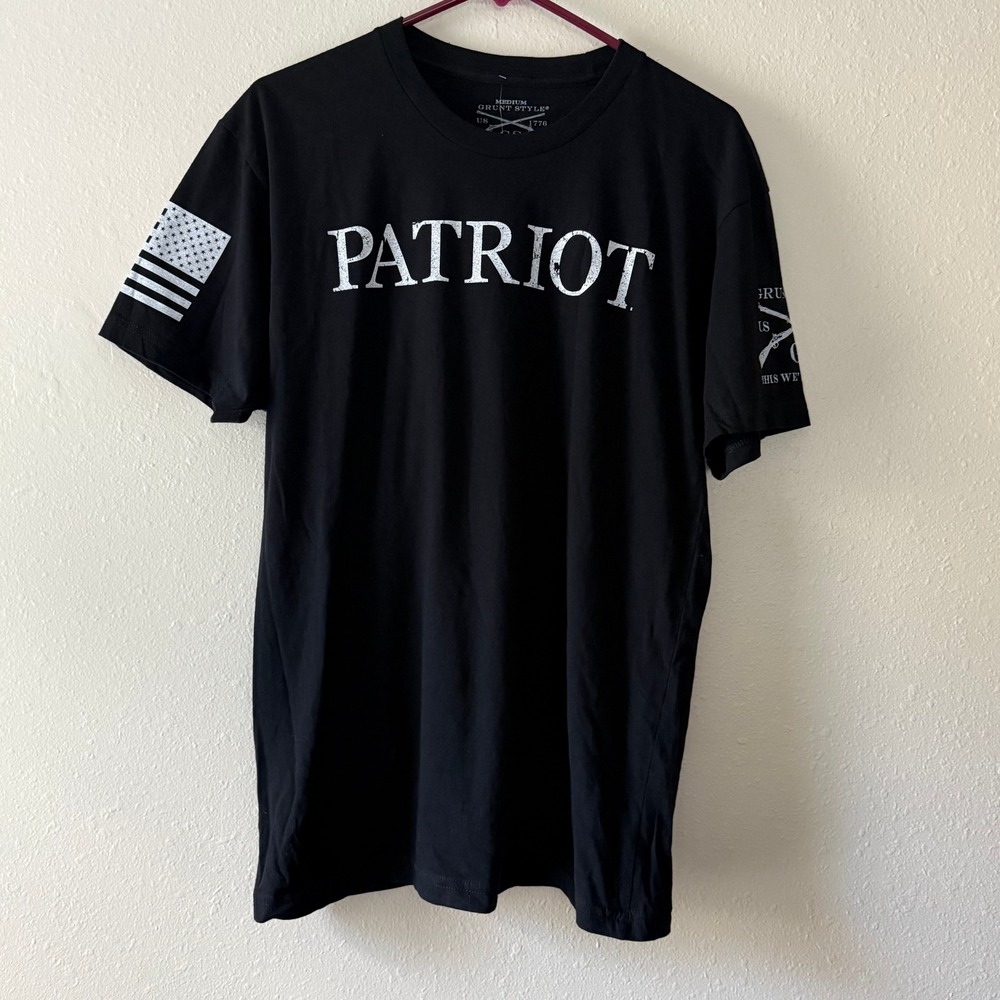 Grunt Style Patriot T Shirt Mens Medium Black Cotton Graphic Tee NWT